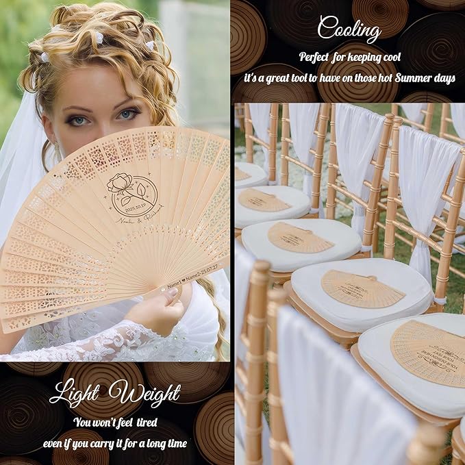 50 PCS Custom Fans Personalized Folding Fans - Image 5