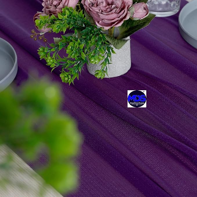 MDS 20 Pack 10ft Chiffon Table Runner 29 x 120 Inches Sheer Wedding Runner - Image 5