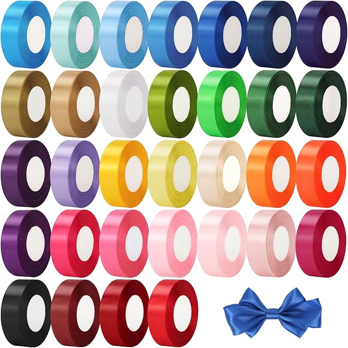 NESCCI 800 Yards Ribbon, 1 Inch Satin Ribbon, Single Face Satin Ribbons by NESCCI