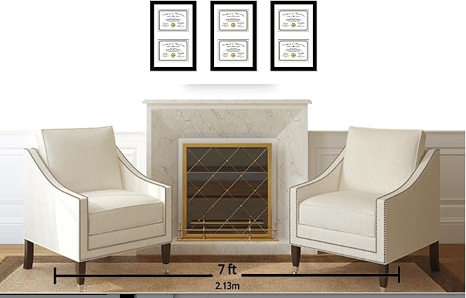 Creative Picture Frames 14X20Bk-W Black Vertical Double Diploma Frame - Image 4