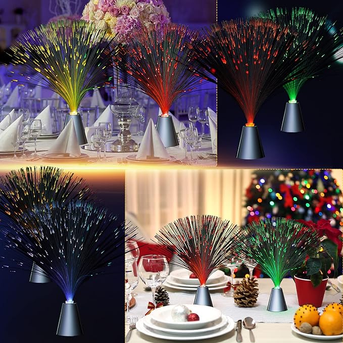 Patelai 16 Pcs LED Fiber Optic Lamp Color Changing Fiber Optic Night Light - Image 7