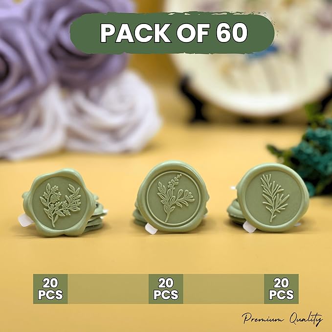 Sage Green Wax Seal Stickers Premium Envelope Seal Stickers Wedding Invitation - Image 2
