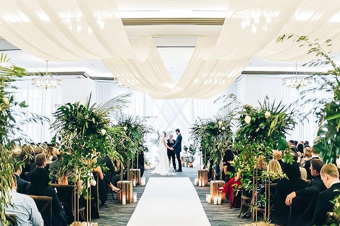 6 Panels Ivory Wedding Curtains - Image 5