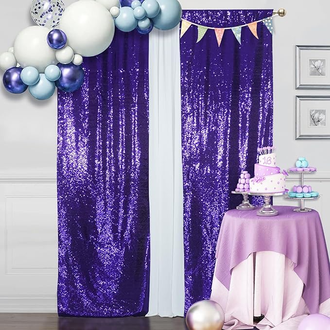 SquarePie Sequin Backdrop Curtain Non-Transparent Sparkly Background by SquarePie