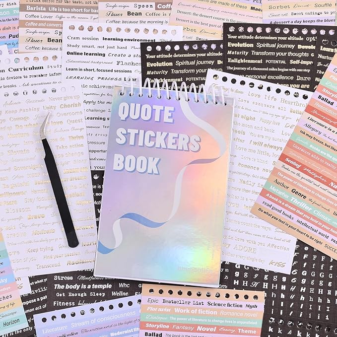 3000+ Pcs Word Stickers for Journaling, 50 Sheets Gold Foil Art Scrapbook Quote - Image 5