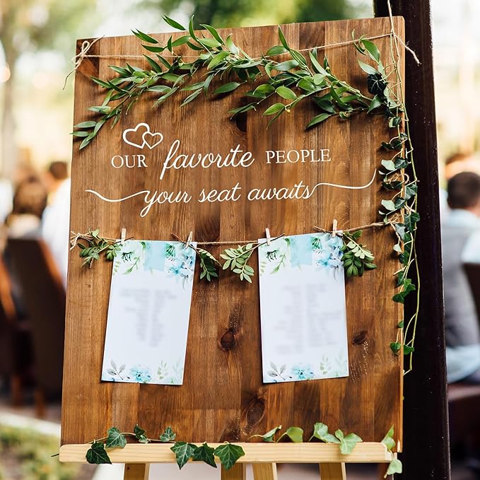 3 Pcs Wedding Seating Chart Decal Stickers DIY Our Favorite People Your Seat - Image 3
