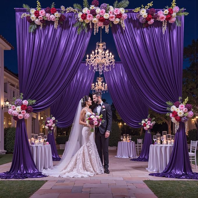 10x10 ft Purple Sequin Backdrop Curtain Panels - Image 6