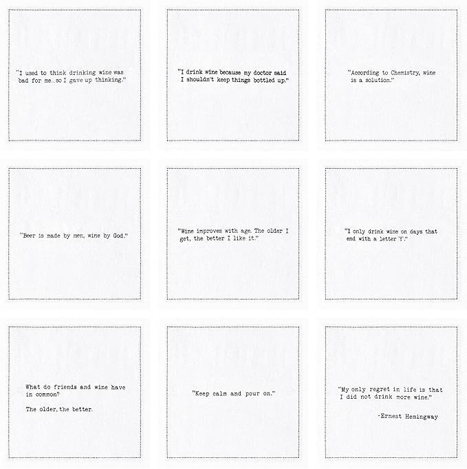 Five Star Napkins Wine Quotes, Beverage Napkins, Bar Napkins, Cloth Napkins - Image 3
