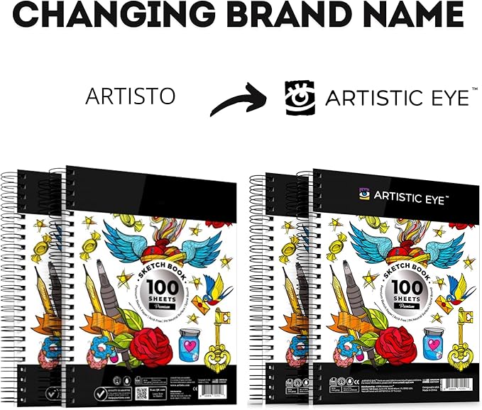 ARTISTIC EYE 9x12 Premium Sketch Book Set, 100 Sheets, Spiral Bound, Acid-Free - Image 7