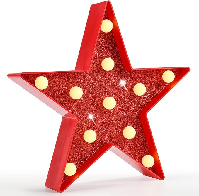 Pooqla Star Marquee Lights, Glitter LED Marquee, Christmas Decoration by Pooqla