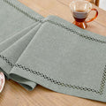 Burlap Style Farmhouse Table Runner, 13 x 48 Inch Grey, Rustic Geometric Hollow by Aoztio