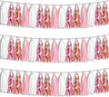 3P Pink White Peach Rose Gold Tassels Foil Fringe Metallic Garland Banner by HYSILLA