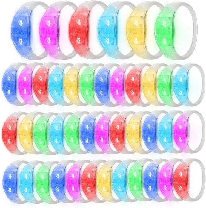 100 Pcs LED Bracelets Sound Activated by Dhseinat