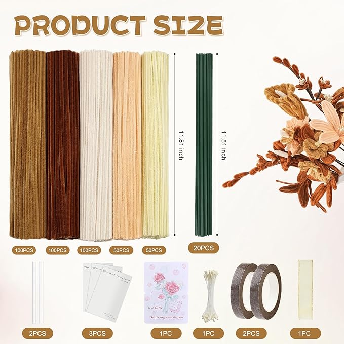400 PCS Soft Pipe Cleaners Bulk, 5 Colors Pipe Cleaners Craft - Image 5