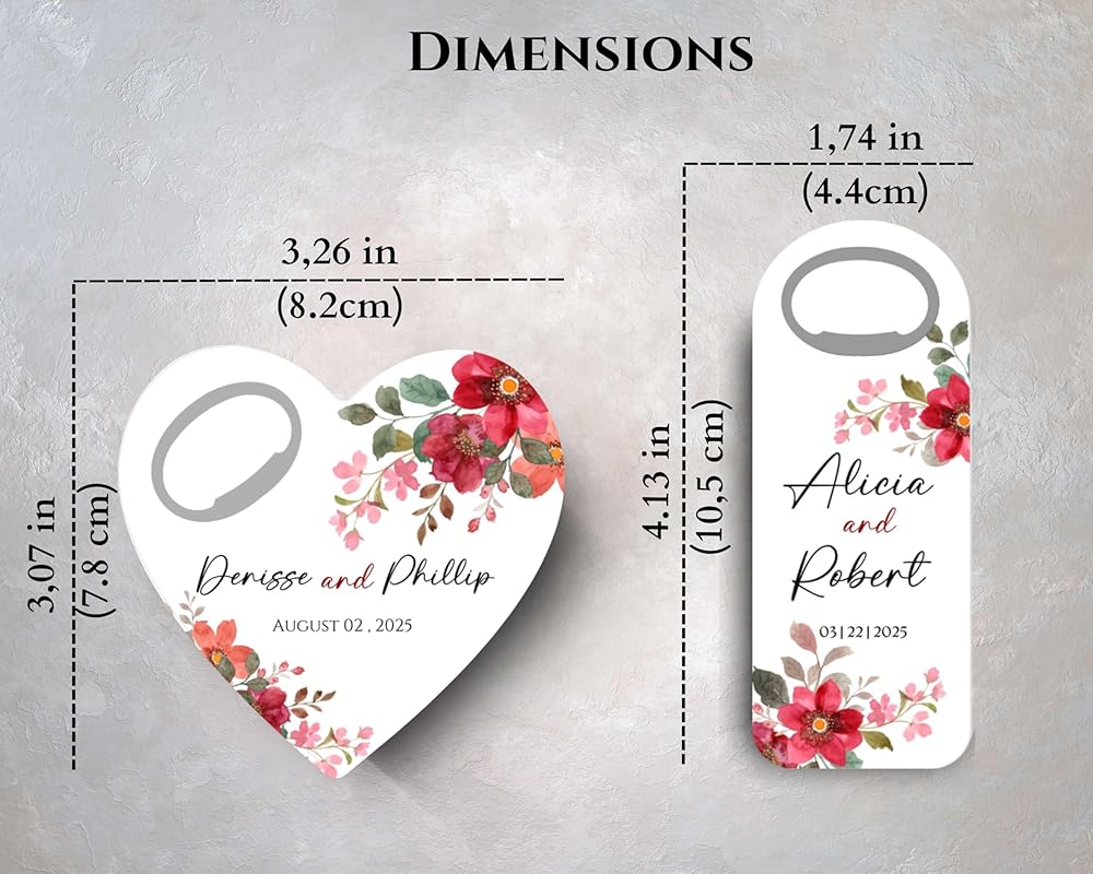Wedding Bottle Opener Favors for Guests in Bulk, Hearts Shape Bottle Opener - Image 5