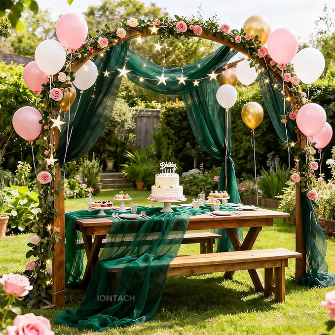 Wedding Arch Draping Fabric 29" x 19Ft Sheer Drapes - Image 3