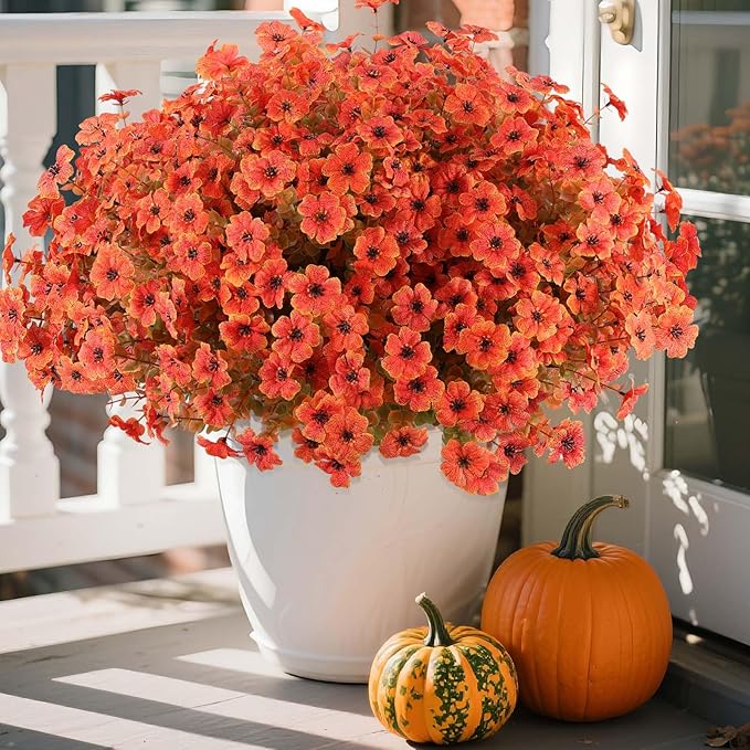 Hananona 18 Pcs Artificial Mum Flowers by HANANONA