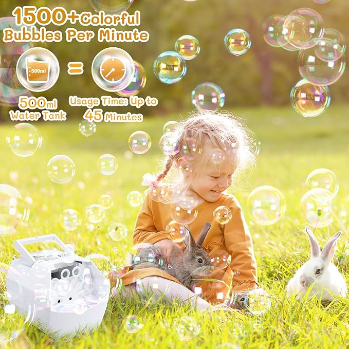 Theefun Bubble Machine: 500ML Automatic Bubble Blower Max 15000 Bubbles per Min - Image 2