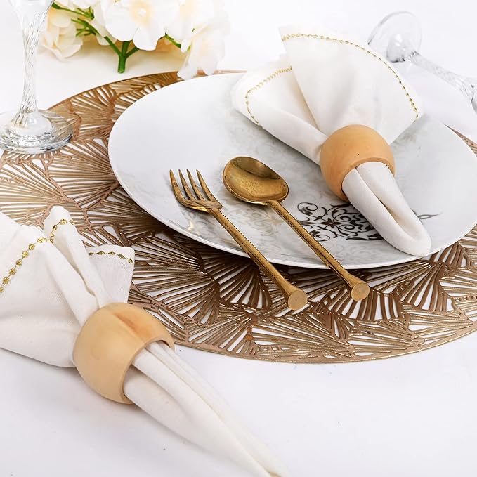 Wooden Napkin Rings Set of 12 - Image 4