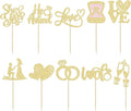 Ephlyn 30Pcs He Asked She Said Yes Cupcake Toppers Glitter Engagement Cupcake by Ephlyn