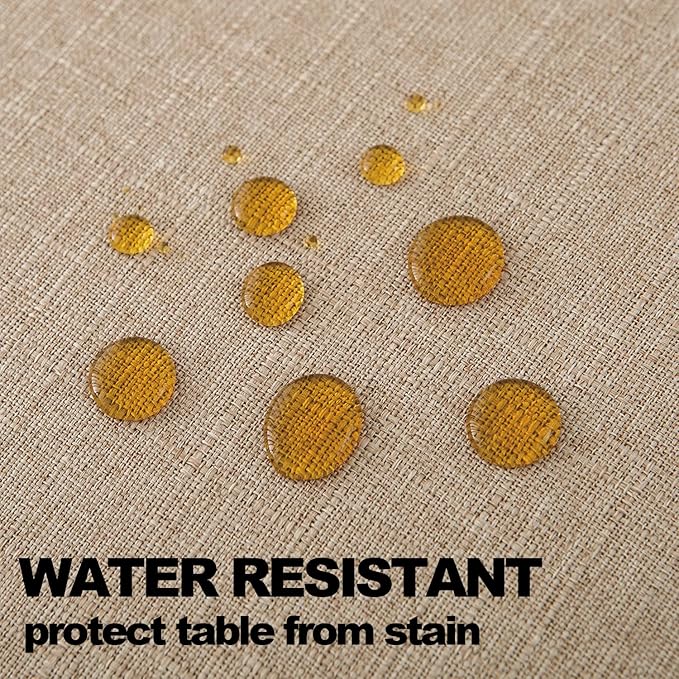 NLMUVW Linen Tablecloth Rectangle 90 Inch Burlap Rustic Textured Table Cloth - Image 4