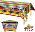 4 PCS Cinco De Mayo Tablecloth, Disposable Mexican Striped Table Covers by QZYL