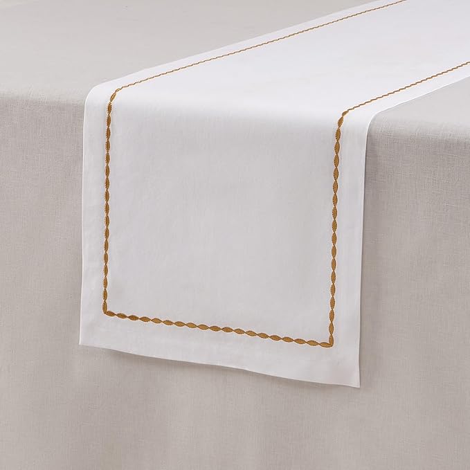 Cotton Linen White Table Runner 72 Inches Long – Spring, Summer Farmhouse Table - Image 4
