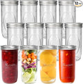 CycleMore 24 oz Wide Mouth Mason Jars, Canning Jars by CycleMore