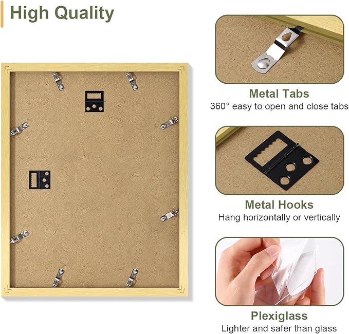 Vittanly 11x14 Collage Picture Frame, Displays 5Pcs 4x6 Pictures - Image 4