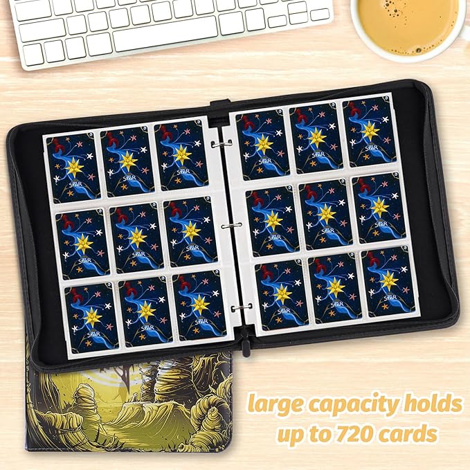 Trading Card Binder for MTG Cards, Premium 9 Pocket Card Binder, 720 Double - Image 6