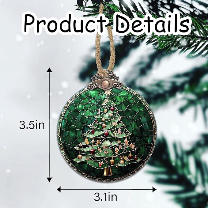 Stained Glass Christmas Decorations, Small Bell Pendant Suncatcher - Image 6