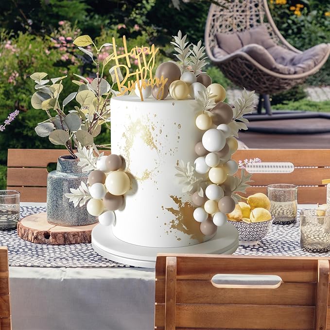 MIAHART Ball Cake Toppers Boho Grass Cake Topper Ball Cake Insert Decoration - Image 5