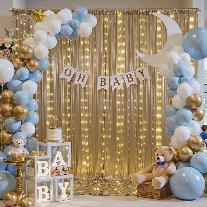 10x10 ft Champagne Sequin Backdrop Curtain - Image 6