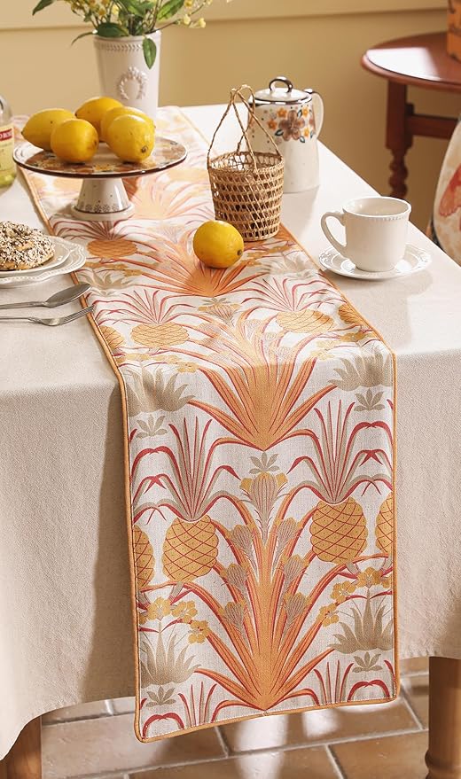 patdrea Designer Tropical Linen Table Runner 102 Inch Long, Decoration - Image 6