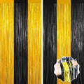 Black and Gold Party Streamers Decoration, Foil Fringe Backdrop by forlvwoon