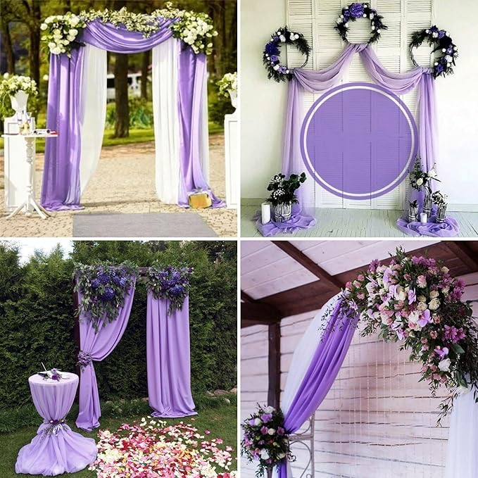 8 Panels Wedding Arch Draping Fabric 28" x 20Ft Wedding Arch Drapes Chiffon - Image 8