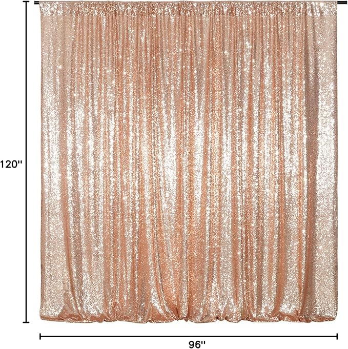 Poise3EHome Rose Gold Sequin Backdrop, 8FT x 10FT Sequin Photography Backdrop - Image 9