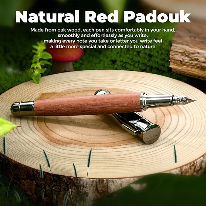WEMATE Fountain Pen Set, Fine Nib, 20 Ink Cartridges, 1 Ink Converter, Smooth - Image 6