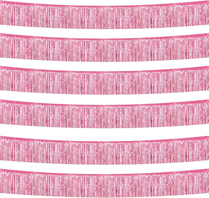 6 Pack 10 Feet Foil Fringe Garland Metallic Tinsel Streamers Banner Wall by Clayghsen