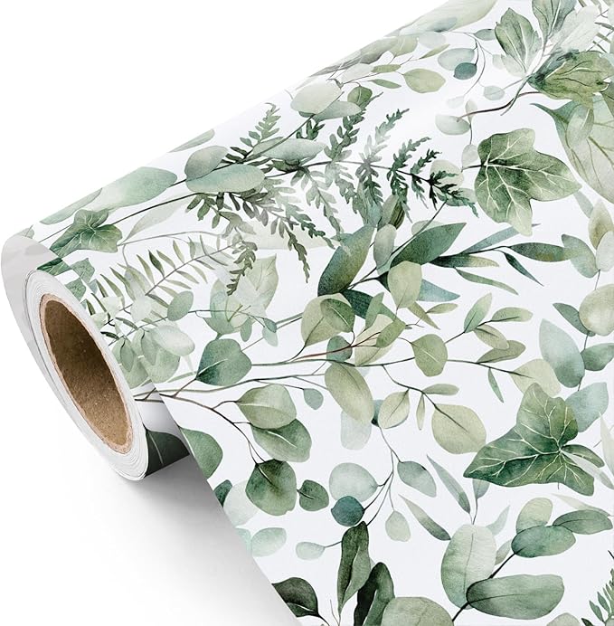 WRAPAHOLIC Eucalyptus Leaves Wrapping Paper Roll by WRAPAHOLIC