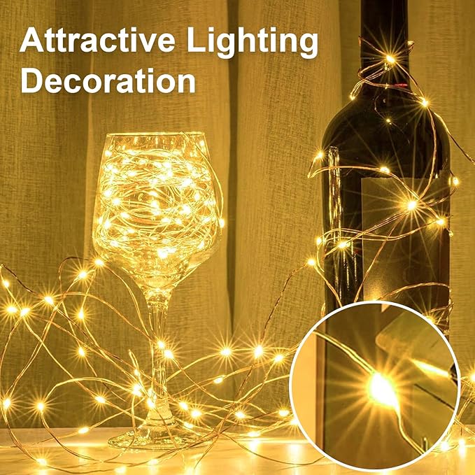 2 Pack 16Ft 50 LED Fairy Lights Mini String Lights Waterproof - Image 5