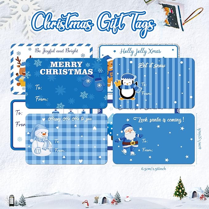 Zonon 720 Self-Adhesive Kraft Christmas Name Tags - Image 2
