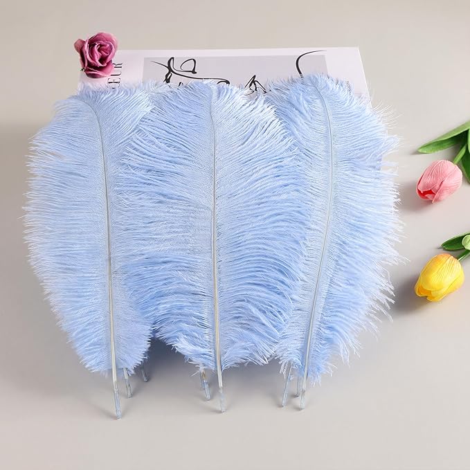 THARAHT Light Purple Ostrich Feathers 12pcs Natural Bulk 8-10Inch 20cm-25cm - Image 5