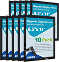 10Pack Magnetic Sign Holder 8.5 x 11, Self Adhesive Magnetic Frames by VAIIGO