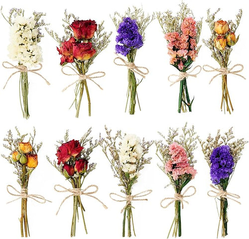10/12/24 Pack Dried Flowers for Vase Various Mini Bouquet Dried Small by Unknown