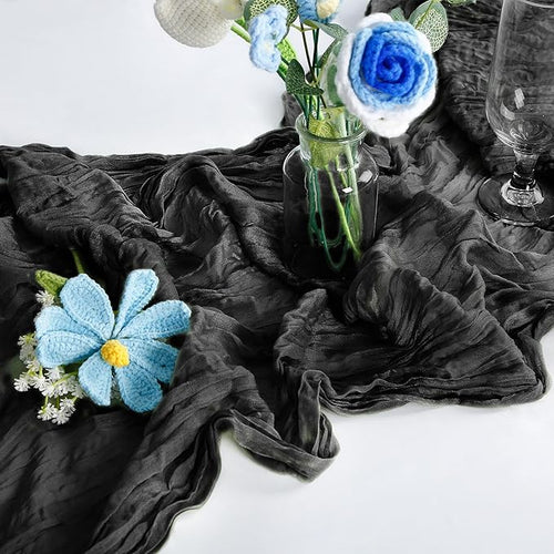 10-Pack Black Cheesecloth Table Runners – 10FT Boho Rustic Gauze Fabric Cheese - Image 2