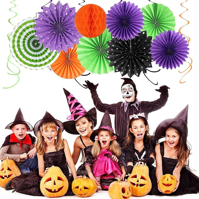 Orange Black Purple Green Party-Decorations - Image 5