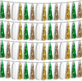 4P Sage-Green Beige-Mint Gold Foil Fringe Metallic Tassel Garland Banner by HYSILLA