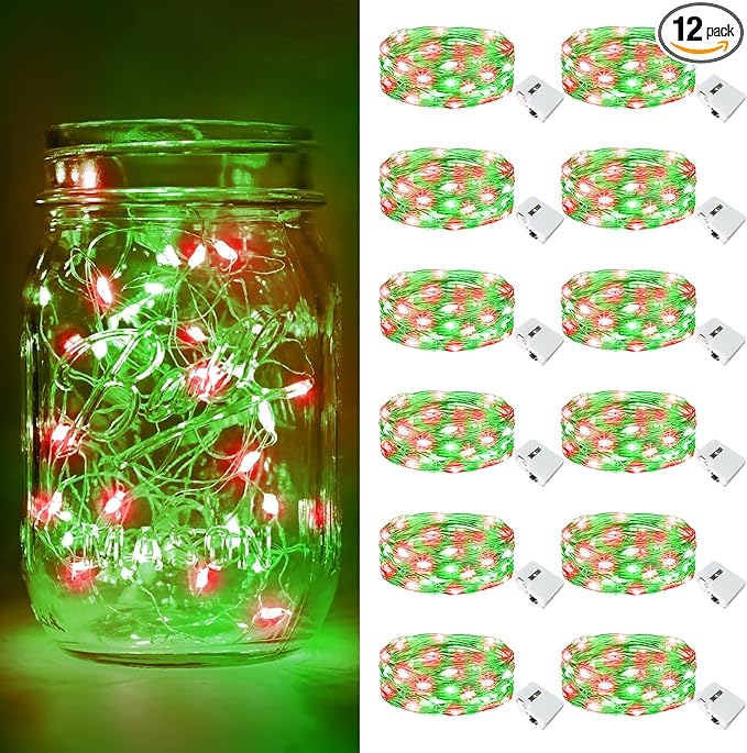 btfarm 12 Pack Fairy Lights Battery Operated, 7ft 20 Led Twinkle Lights String by btfarmdecorativelighting