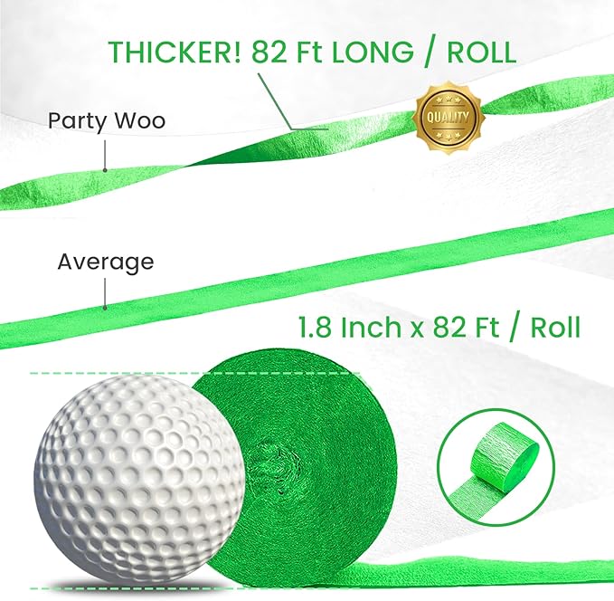 PartyWoo Crepe Paper Streamers 4 Rolls 328ft, Pack of Lime Green Crepe Paper - Image 3